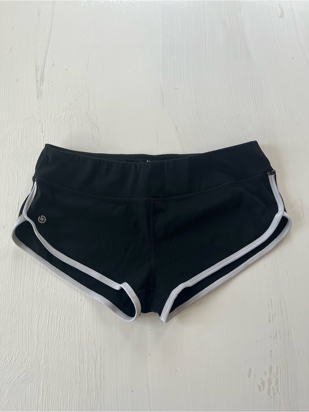 Black Women's Athletic Shorts with White Trim — Lightweight Running Shorts